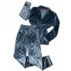 Піжама жіноча сорочка та штани сіра 14133