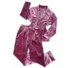 Піжама жіноча сорочка та штани рожева 14142