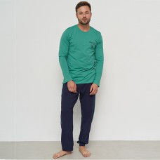 Піжама чоловіча з штанами зелена 14495