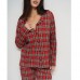 Жіноча піжама сорочка і штани в клІтинку червова 14502