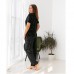Піжама жіночий штани та футболка Велюр черна 14528