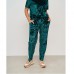 Піжама жіночий штани та футболка Велюр зелена 14531