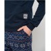 Піжама чоловіча штани в сніжинці та синя кофта 14863