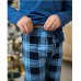 Піжама для хлопчика штани в клітинку та синя кофта 14875