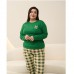 Піжама жіноча з штанами зелена 19407