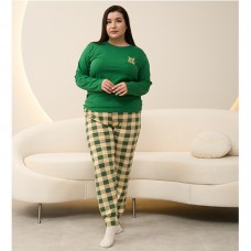 Піжама жіноча з штанами зелена 19407