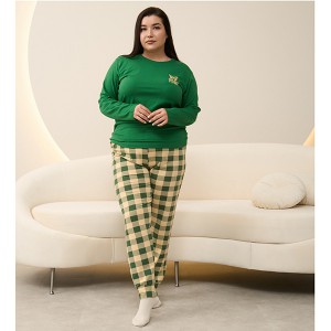 Піжама жіноча з штанами зелена 19407