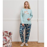 Піжама жіноча штани та джемпер бірюзова 19413