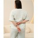 Піжама штани та футболка жіноча в смужку 19171 Піжама штани та футболка жіноча в смужку 19171