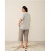 Піжама жіноча капрі та футболка в смужку бежева 19175 Піжама жіноча капрі та футболка в смужку бежева 19175