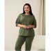 Піжама жіноча капрі та футболка хакі 19176
