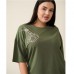 Піжама жіноча капрі та футболка хакі 19176