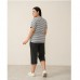 Піжама жіноча капрі та футболка смужка 19177