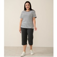 Піжама жіноча капрі та футболка смужка 19177