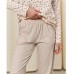 Піжама жіноча штані і сорочка бежева малюнок 19178 Піжама жіноча штані і сорочка бежева малюнок 19178