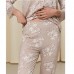Піжама жіноча штані і сорочка кремова з малюнком 19180 Піжама жіноча штані і сорочка кремова з малюнком 19180