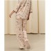 Піжама жіноча штані і сорочка бежева з малюнком 19181 Піжама жіноча штані і сорочка бежева з малюнком 19181