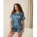 Піжама жіночий шорти і футболка малюнок 19186