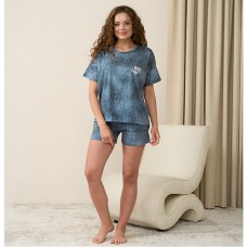 Піжама жіночий шорти і футболка малюнок 19186
