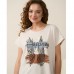 Піжама жіночий шорти і футболка малюнок 19187