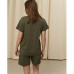Піжама жіночий шорти і футболка хакі 19188