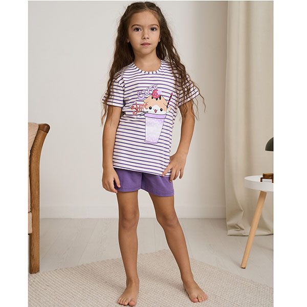 Піжама для дівчинки шорти та футболка 19196 Піжама для дівчинки шорти та футболка 19196