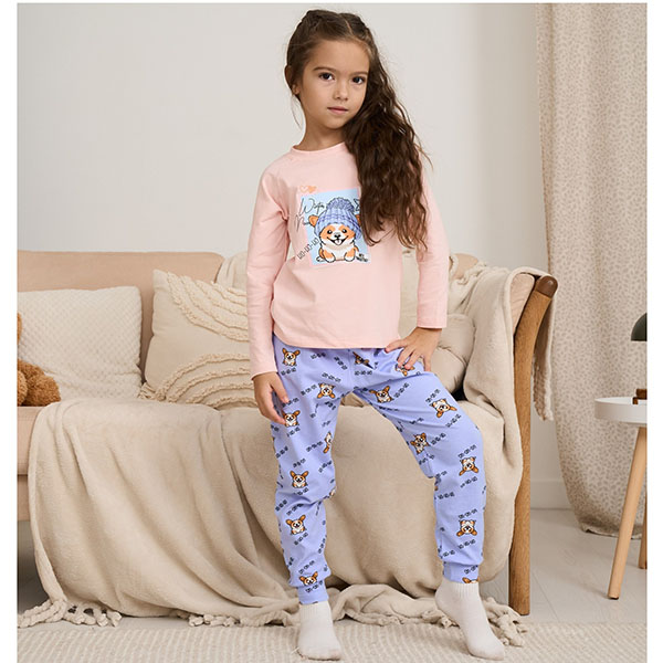 Піжама для дівчинки з штанами 19201 Піжама для дівчинки з штанами 19201