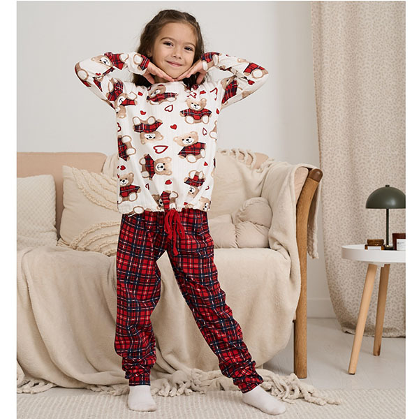 Піжама для дівчинки з штанами 19202 Піжама для дівчинки з штанами 19202