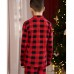 Піжама для хлопчика штани та сорочка червона в клітинке 19211 Піжама для хлопчика штани та сорочка червона в клітинке 19211