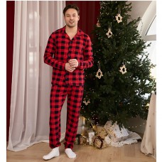Піжама чоловіча штани та сорочка Червона в клітинку 19219