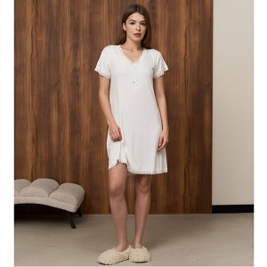 Нічна Сорочка жіноча кремова 19154