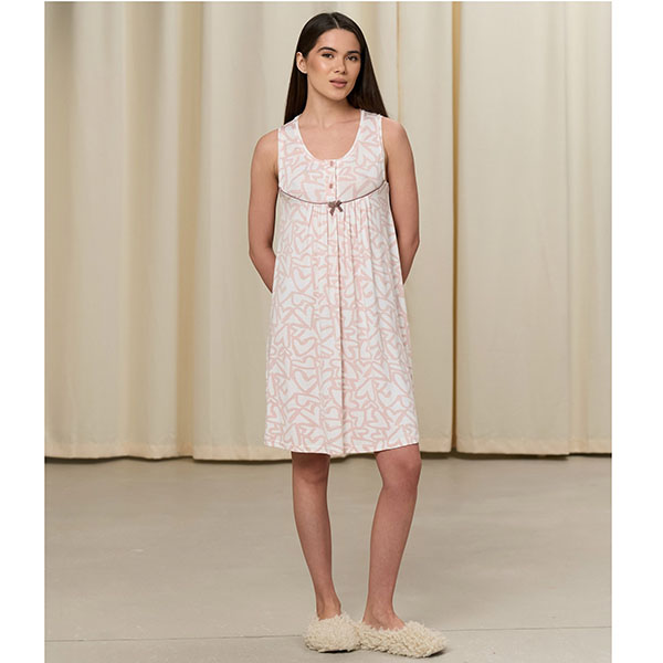 Нічна Сорочка жіноча молочна з малюнком 19157 Нічна Сорочка жіноча молочна з малюнком 19157