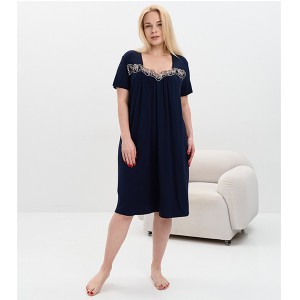 Нічна сорочка жіноча темно-синя 19446