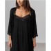 Рубашка жіноча з халатом чорна Nicoletta 10913