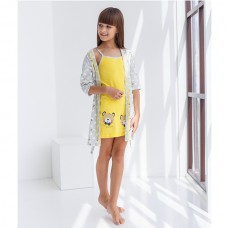 Пижама для девочки с халатом 8989