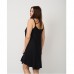 Нічна Сорочка жіноча тонка бретелька колір чорний Nicoletta 13121
