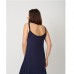 Нічна Сорочка жіноча тонка бретелька колір синій Nicoletta 13122