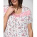 Нічна Сорочка жіноча з коротким рукавом рожеві квіти 14895