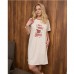 Туніка жіноча бежева з написом 19439