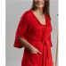 Сорочка з халатом жіноча червона Nicoletta 10861