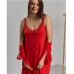 Сорочка з халатом жіноча червона Nicoletta 10861