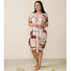 Туніка жіноча кремова з малюнком 19128