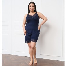 Жіноча віскозна піжама із шортами синя Туреччина 19384