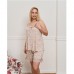 Жіноча піжама шорти та майка бежева 19391