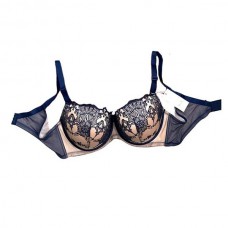 Бюстгальтер жіночий синьо-бежевий з пуш-ап Weiyesi 01198