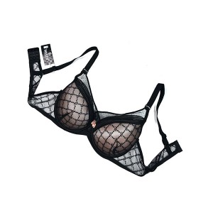 Бюстгальтер жіночий черно-бежевий з пуш-ап Fnniss 01137